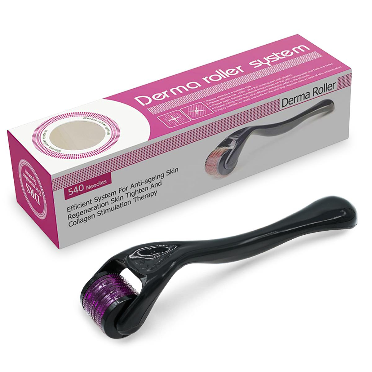 Pack of 2 Derma Roller Facial & Hair Therapy Microneedle Hair Regrowth Beard Growth Anti Hair Loss Treatment Thinnin