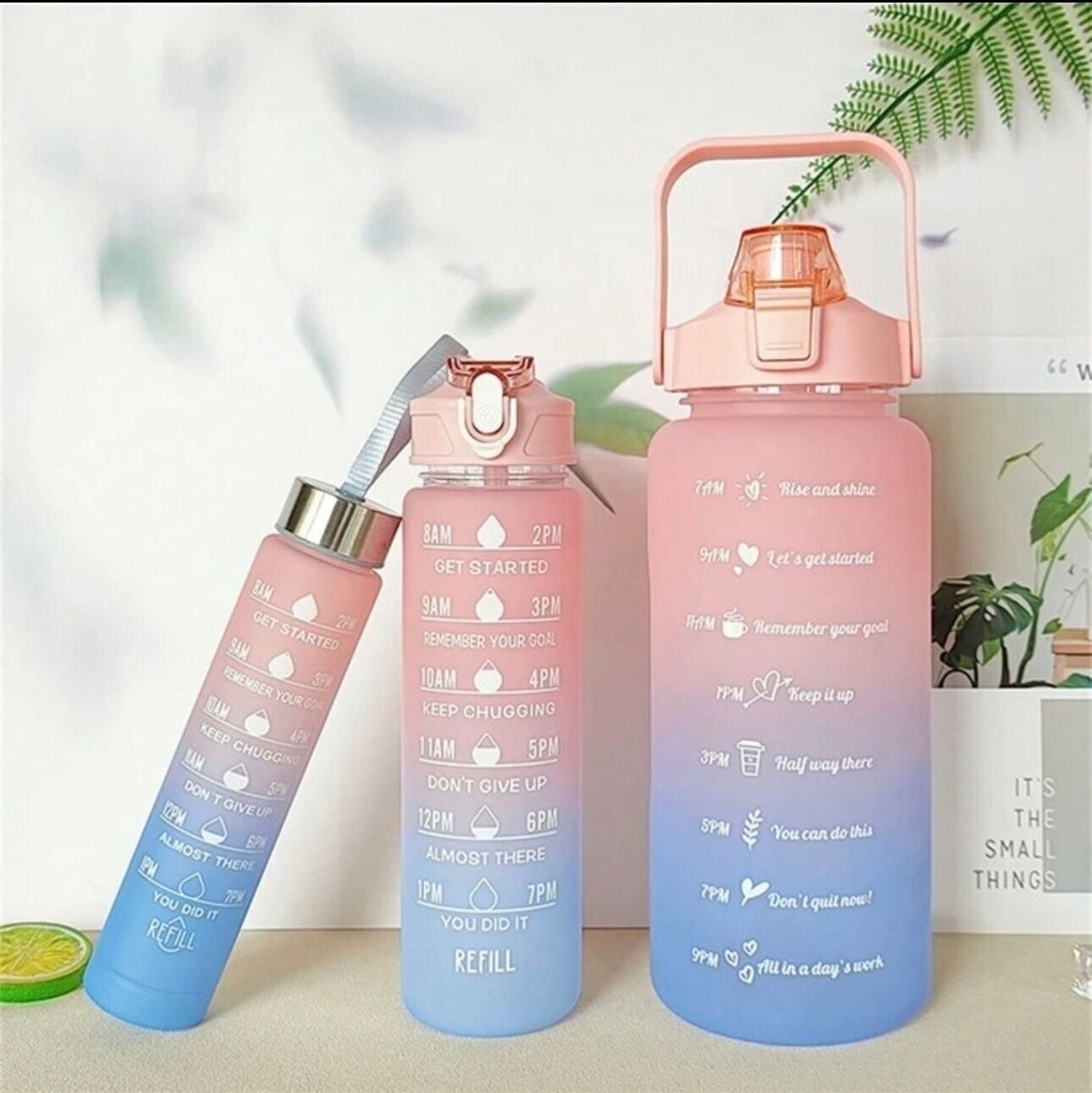 0051c73c2cf5f04d7e62d52a1fd5146b Sports Water Bottles 3 Pcs Set With Leak Proof Flip Top Lid (Random Color) - Image 4