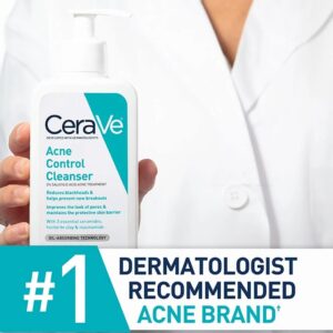 CeraVe Acne Control Cleanser | 2% Salicylic Acid Gel-to-Foam Face Wash for Oily & Acne-Prone Skin – Imported | 237ML