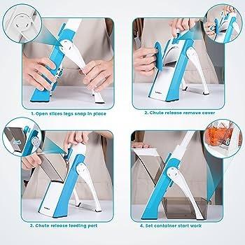 01d14fa0693dc1213da7e104dbd85104 Mandoline Slicer | Safe Adjustable Vegetable Cutter | Multi‑Purpose Kitchen Chopper & Manual Grater ( Random Colour ) - Image 2