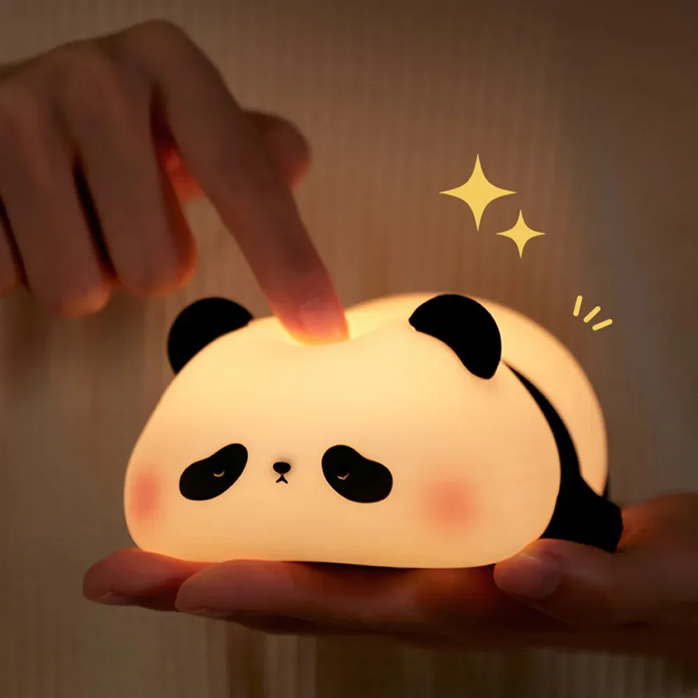 02260c0f635f20e7ff5ba52412b2f704 Cute Panda Night Light | Silicone Soft Lamp | Portable & Child‑Safe Bedside Light Short Description - Image 3