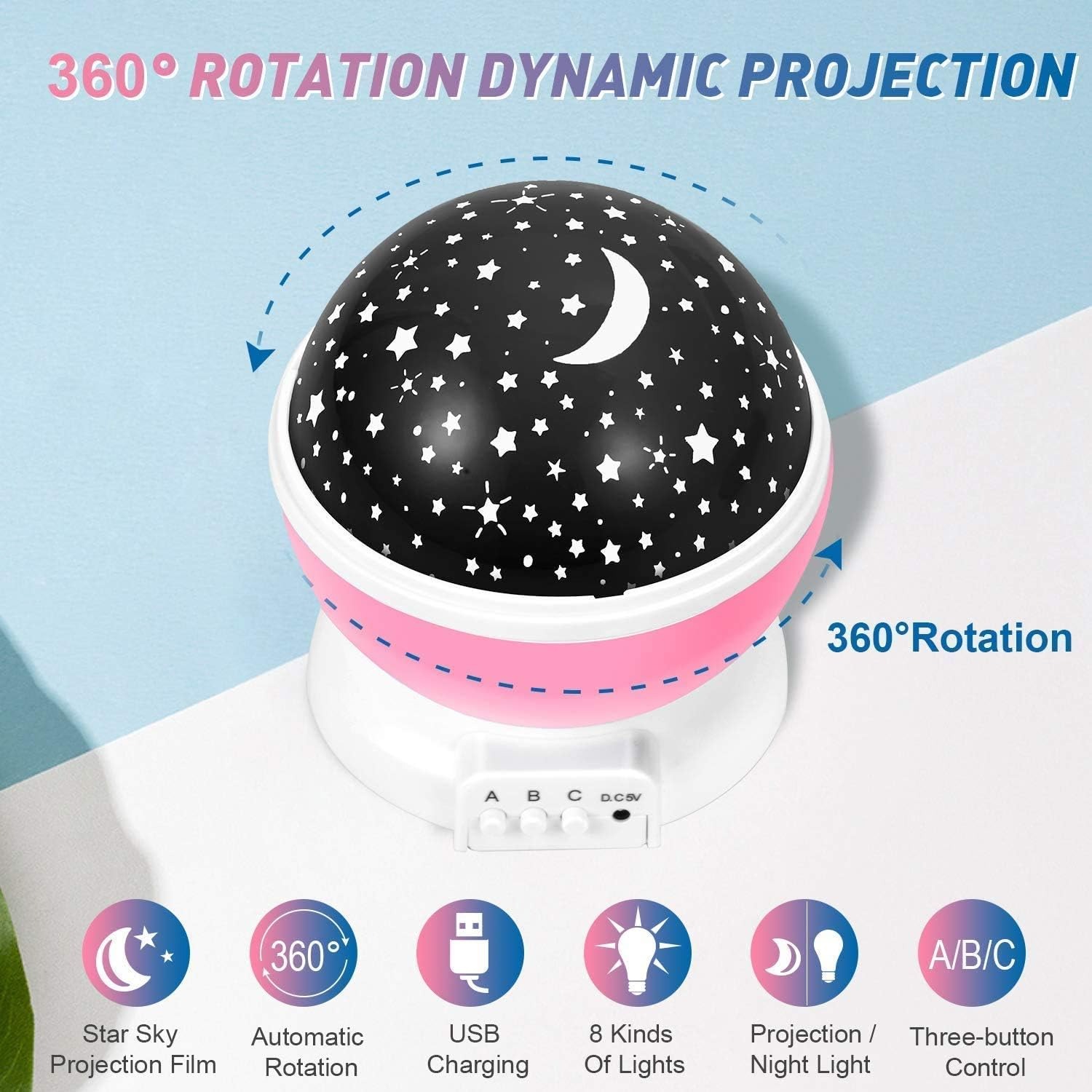 034c64e453c749f13039784b398f776f Night Light Star Lamp Starry Sky Projector | 360° Rotating LED Star Light Lamp With Multicolor Projection | Perfect Tabl - Image 3