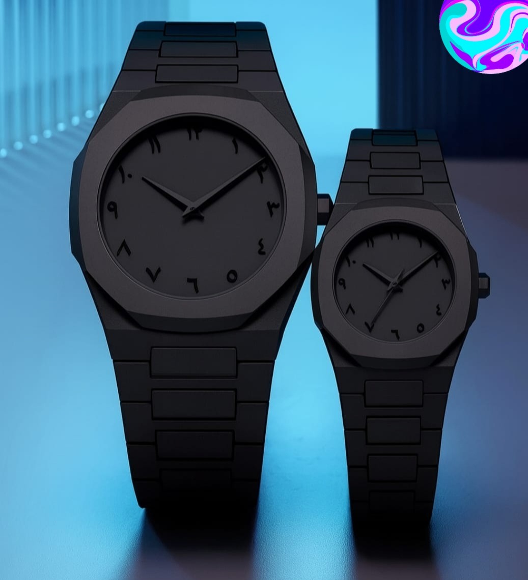 04830ae47b8354059da6a5c7ff210979 Black Aura Couple Watch – Elegant Matching Timepieces, Stylish Fashion Accessories for Men and Women-without box