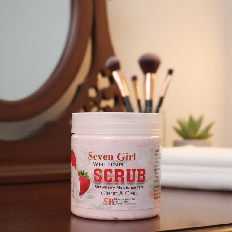 05680a5856fc5522214b073d3f4988e7 Seven Girl Whitening Scrub Strawberry Moisturise Care – Big Size - Image 3