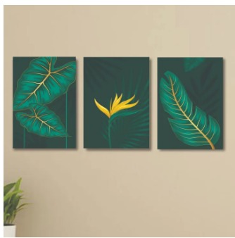 063b5ecfb786dd51bb7ce117643c2f27 Set Of 3 Sticky Wooden Canvas Frames For Wall Decore Aesthatic Art / Sticky Phototiles For Room Wall Decoration