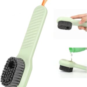 Multifunctional Shoe Brush with Liquid Box, Household Soft Fur Liquid Cleaning Shoe Brush, Long Handle Shoe Brush Press