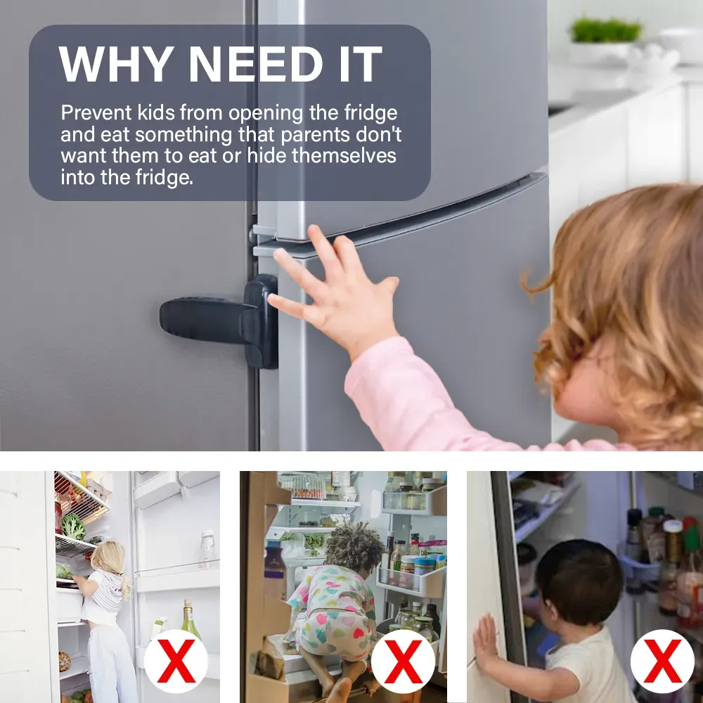 07ab16f4f27b5d6305893adb57e8971d Self Adhesive Sticky Fridge Door Lock For Child Safety, Strong Grip Protection And Easy Installation For Refrigerators, - Image 3
