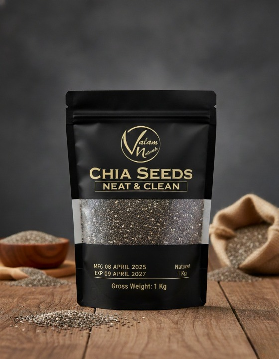 090d235110265c4227d54324bb867fc1 Valam Naturals Chia Seeds – 100% Pure, Clean & Nutrient-Rich Superfood - Image 3