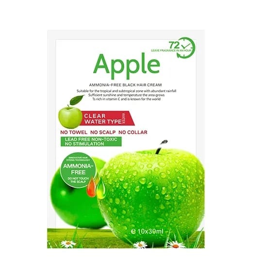 094ce269dbae601d881b6e27fbb27d30 Apple Ammonia-Free Black Hair Shampoo (30ml x 10 Sachets) - Image 2