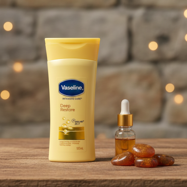 0a88cf4c921096ff632b733996520c14 Original Vaseline Deep Restore Jelly Lotion for long-lasting hydration and deeply nourished skin - 100ML - Image 2