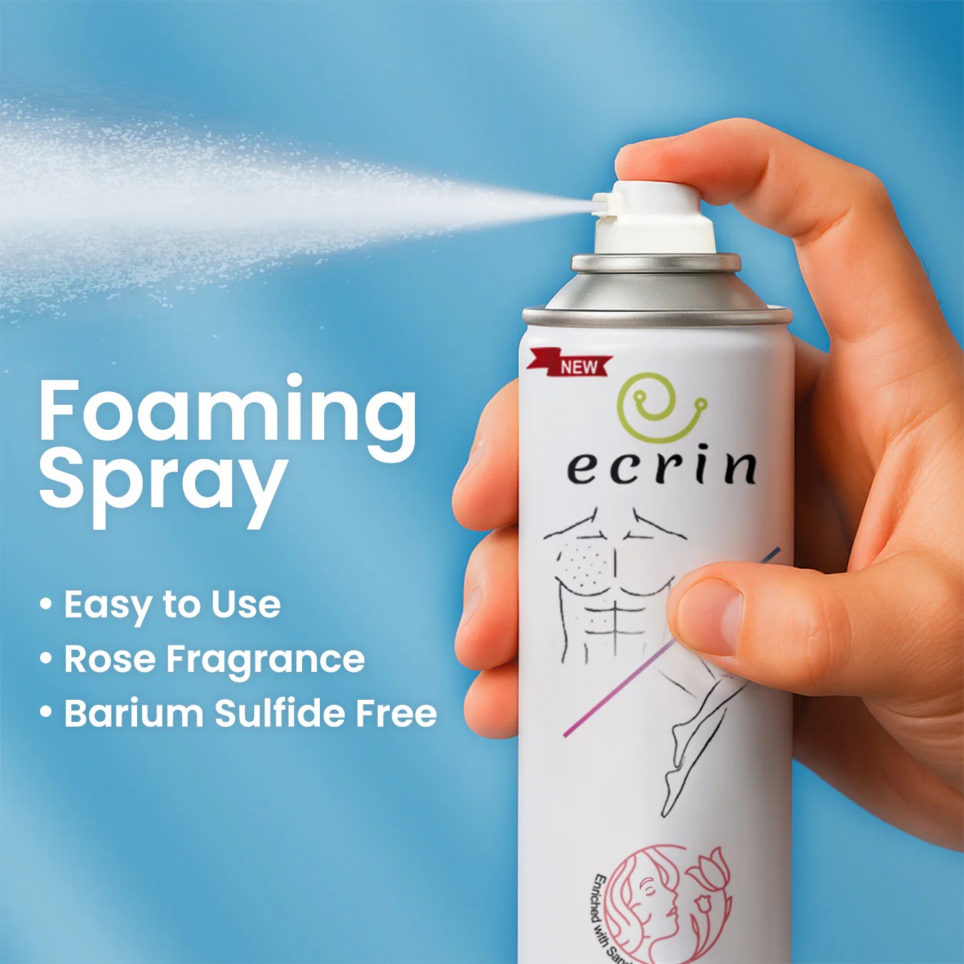 0aa94c55f12a09dd68aefd98499aa101 New Ecrin Hair Removal Foaming Spray - Advance Formula with Refreshing Fragrance (200ml) - Image 4