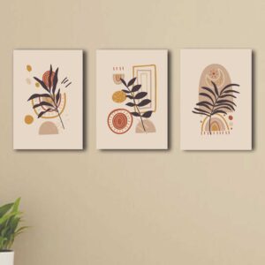 Set of 3 wooden canvas sticky frames , Sticky phototiles, boho art, boho wall art frames, botanical boho art frame, boho