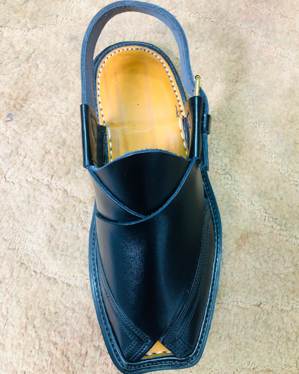 0adf0bea607278a10f97865031024aa0 Black Peshawari Chappal Traditional Design Premium Quality Smooth Finish Comfortable Wear For Daily And Special Occasion - Image 2