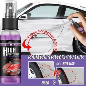 Rayhong 3-in-1 High Protection Quick Coating Spray - Ceramic Waterless Wash, Polish & Paint Sealant - Scratch Repair & S