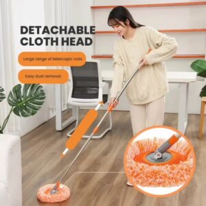 360° Rotating Microfiber Mop | Extendable Handle Telescopic Floor Cleaning Mop | Sunflower Round Mop For Home, Office An