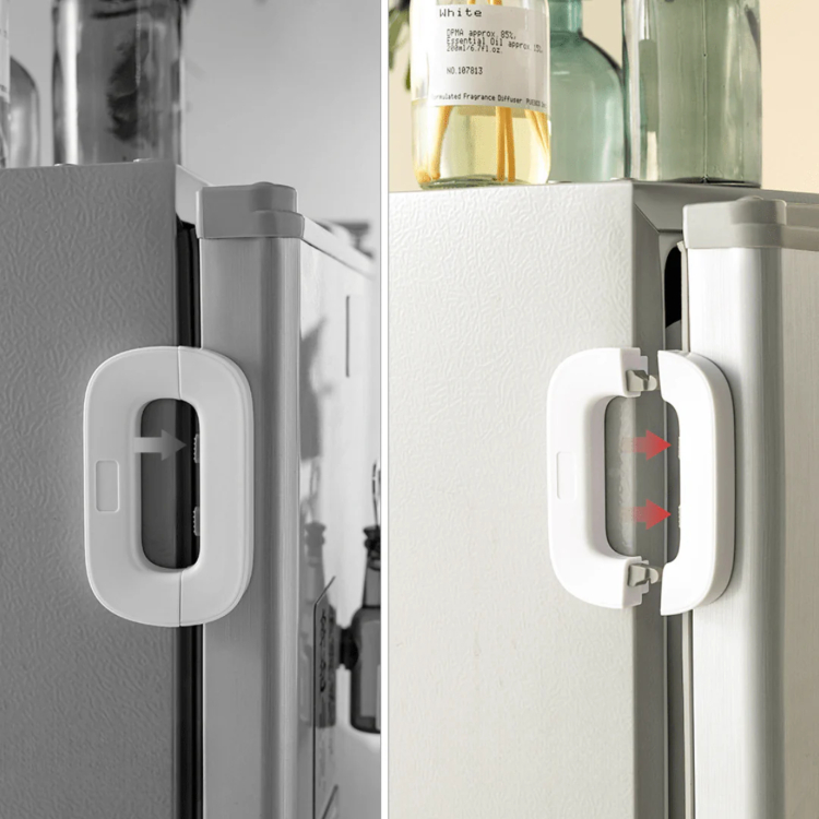 0cdf65f1a1b68f095a20147fb39d9c45 Child Safety Fridge Lock – Self Adhesive Baby Proof Lock for Refrigerator, Cabinets & Drawers | Strong, Easy Installatio