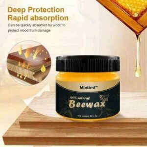 Mintiml™ 100% Natural Beeswax Furniture Polish & Wood Seasoning Wax (80g) – Restores, Cleans, and Protects Wood Tables,