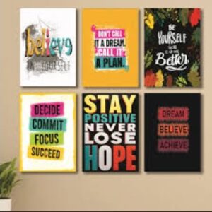 set of 6 sticky wooden frames for home office wall decore / sticky phototiles