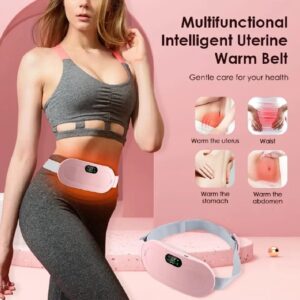 Portable Cordless Heating Pad, Electric Waist Belt Device, Fast Heating Pad with 3 Heat Levels and 3 Massage Modes, Back