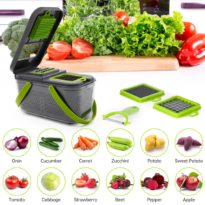 Kitchen Multifunctional Vegetable Cutter 22 Pcs Set | Slicer, Shredder, Dicer For Onion, Potato, Fruits & Vegetables | H