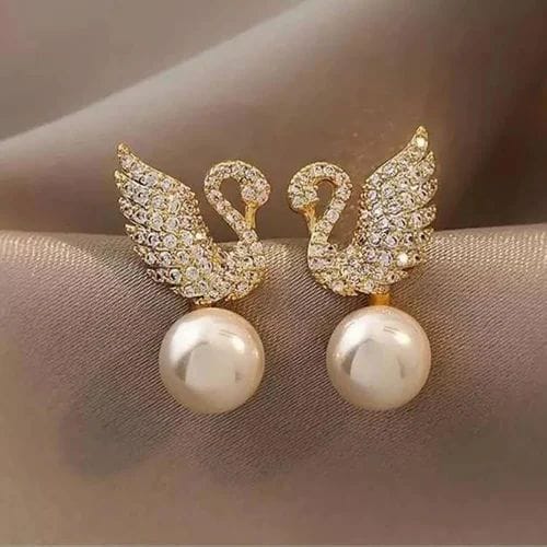 12ff5506f68cf59ca752cd9d4da6fb24 ZJE-911 Swan Pearl Earrings – Elegant Korean Style Jewellery , Stylish Accessory for Women