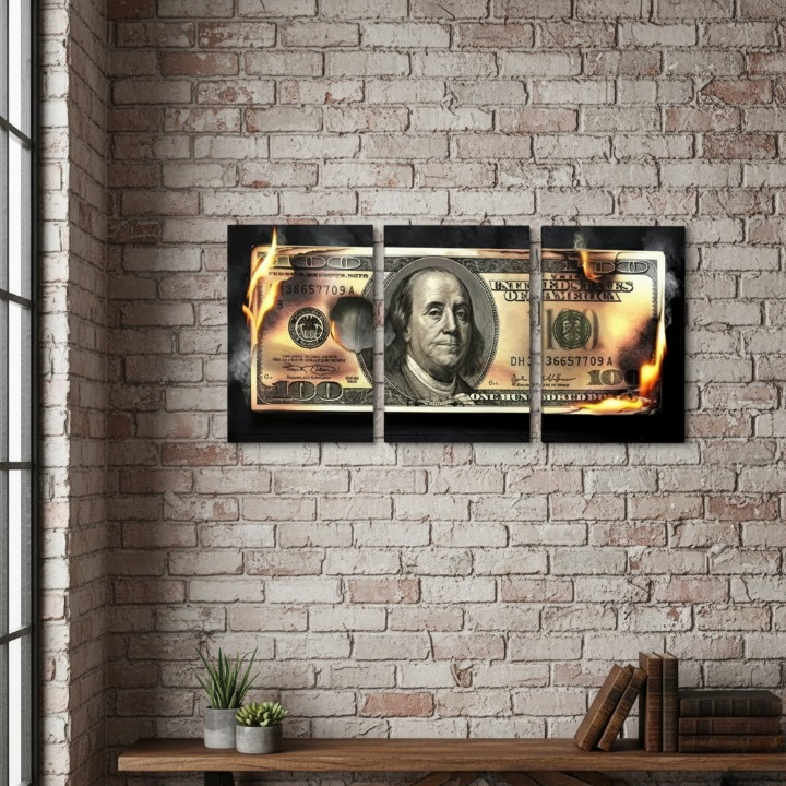 132a0268e5788830a267ee30d6eaded6 Dollar Wooden Sticky Wall Art – 3 Piece Modern Decorative Frame Set, 8x11 inch Each, Wooden Sticky Frame with Easy Wall - Image 3