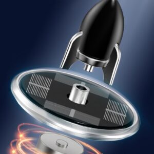 Solar Powered Speech Rocket Car Air Freshener – Rotating Solar Fragrance Diffuser | Long-Lasting Aroma & Stylish Dashboa