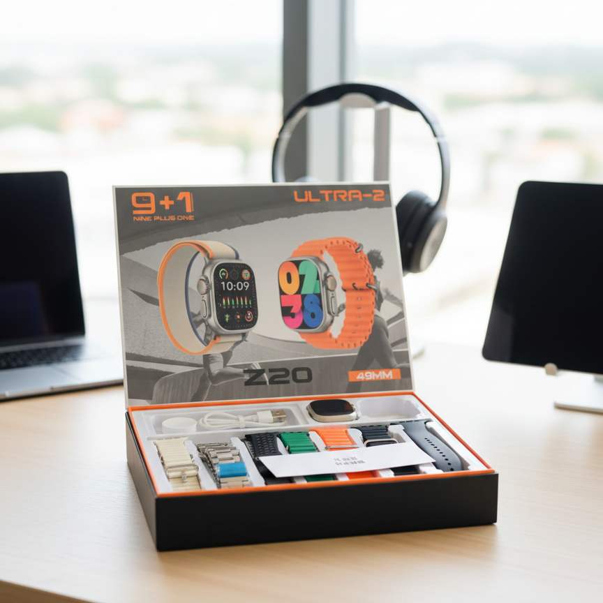 13c22ec5065847089d75eb6ff2f09f20 Z20 Ultra 2 Smartwatch | Super HD Display | 7 Straps | Wireless Charging & BT Calling | Newest Model - Image 3