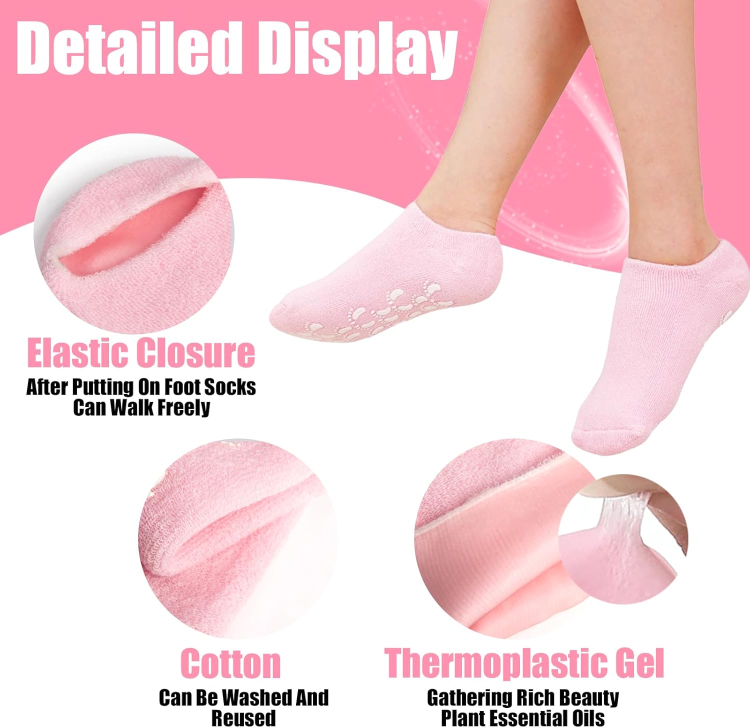 14224859638dee9f019a31c687e5682b Moisturizing Spa Socks Silicone Gel Socks for Women Repairing Softening Dry Cracked Feet Comfortable Care (Random Color)