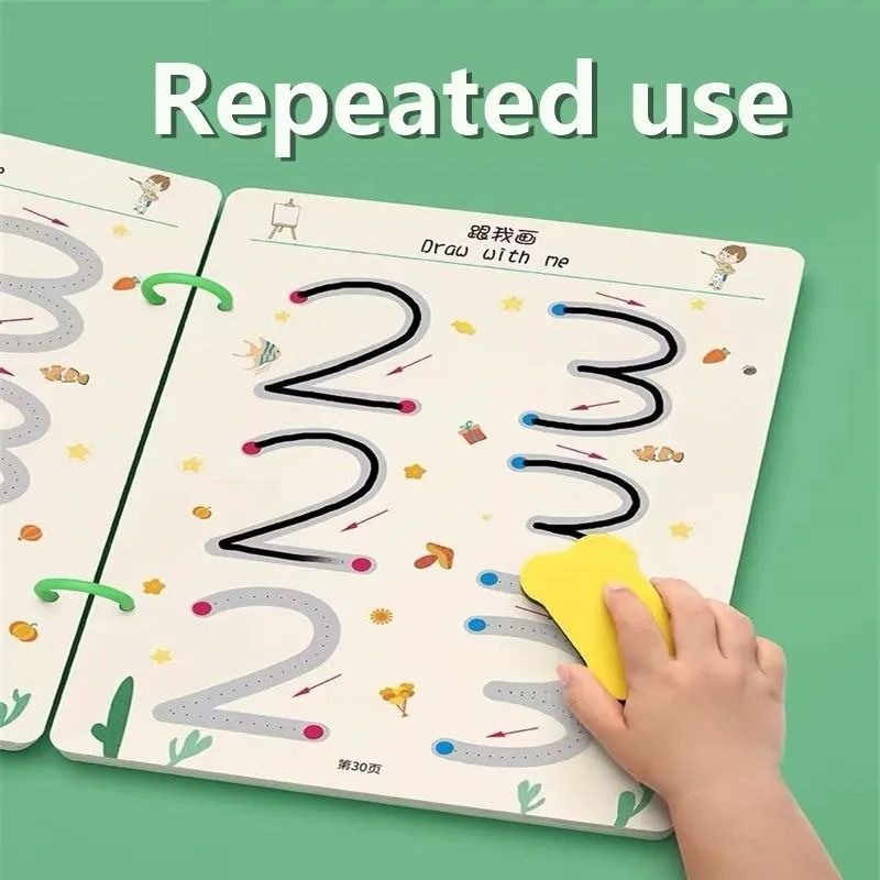 1427b3d577c816fd5e706b332f5efd2c A4 Kids Educational Learning Tracing Book | 64 Pages Dot-to-Dot Activity Workbook with 2 Markers & Duster (Big Size) - Image 4