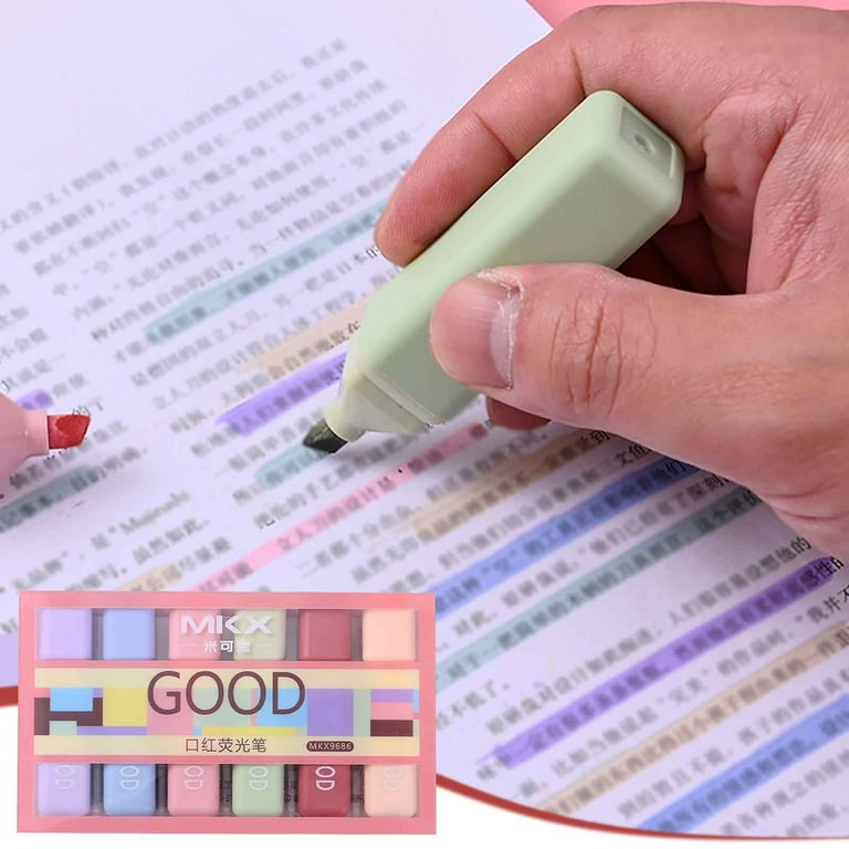 150cf94a85d06b9779162acbe36f02f6 Highlighter Marker Pen Set – 6 Soft Fluorescent Colors, Quick-Dry, No Smudge, Water-Based Ink - Image 4