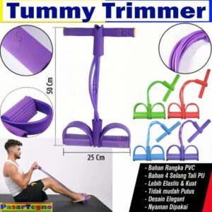 Foot Pedal Resistance Band Elastic Sit-Up Pull Rope Yoga Fitness Gym - Elastic Pull Ropes Tummy Trimmer (Random Colors)