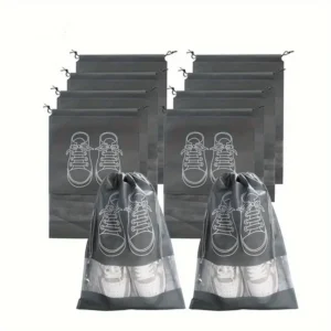 Pack of 01 - Shoe Bag for Travel & Home Storage – Dustproof Printed Shoe Organizer Pouch in Random Gray – Lightweigh