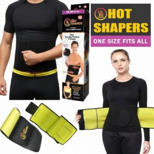 Hot Shaper Slimming Belt With Box Adjustable Standard Size Waist Trainer For Men And Women Helps Reduce Belly Fat Effect