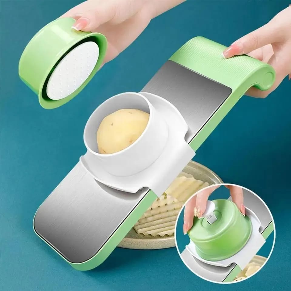 187c090bf5b4a0ff1d96b491419583fa 5-in-1 Multi-Functional Vegetable Slicer & Grater – Adjustable Mandoline Cutter - Image 4