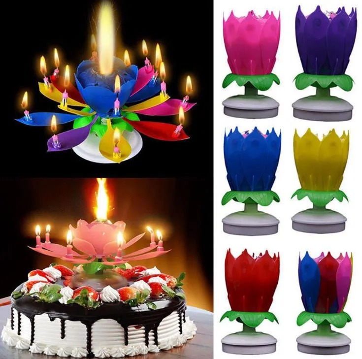 187e019c990e3d92288ed31f7a578a18 Melody Birthday Candle – Musical Flower Candle With Rotating Petals, Colorful Flames, And Happy Birthday Tune For Party - Image 3