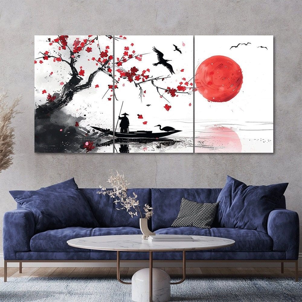 1a7e6266f152de88d67a27ce342fec5c 3pcs Red Moon Design Stickytiles Frames Providing Artistic Style Elegant Look Modern Appearance