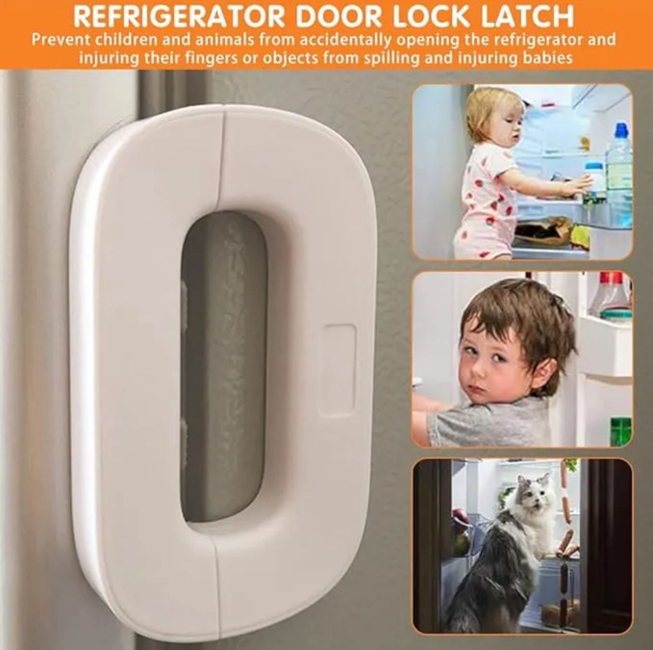 1b1ca03b9a048693e7a8cb272a048314 Child Safety Refrigerator Lock – Self Adhesive Fridge And Freezer Door Lock With Double Safety Button - Image 3