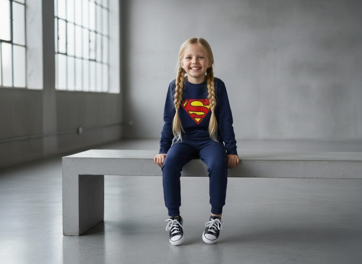 1ba58e0bb96aeaaba4f3f7a0b0aca938 Superman Printed Sweatshirt & Pajama Trouser Tracksuit for Kids | Winter Warm Fleece Clothing Set Outfit for Boys & Girl - Image 2