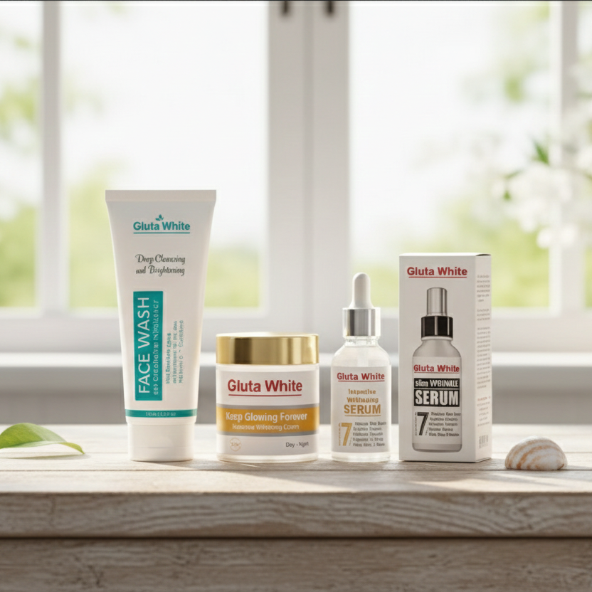 1d0cc2707d99ec2fbbe9f68446566b27 Gluta White Ultimate 3-in-1 Skin Brightening & Anti-Aging Complete Care Set – Face Wash, Intensive Cream, & Dual Serums - Image 2