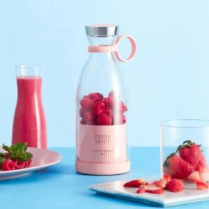 Portable 6 Blades Mini Bottle Juicer | USB Rechargeable Smoothie Blender | Powerful Personal Fruit Mixer For Travel, Gym