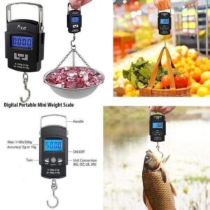50kg Portable Digital Hanging Scale with Hook β Electronic Luggage, Fishing, Kitchen & Travel Weight Machine