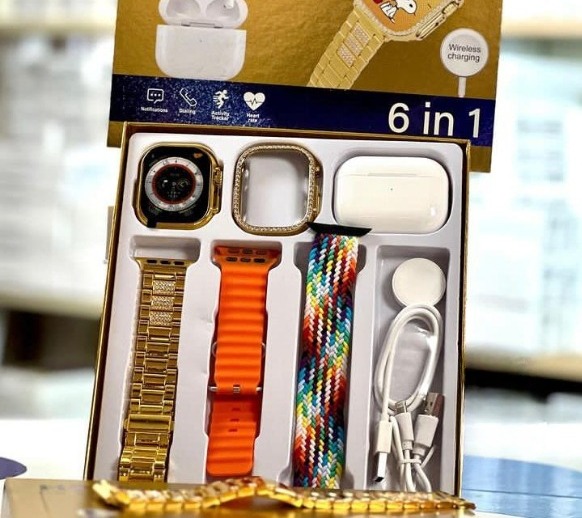 1f68c0d5e0ada861576db3cc9d85b27b H9 Ultra 2 Smart Watch | Original Full Display | AirPods 3 BT | 6‑in‑1 Set with Cover & Straps