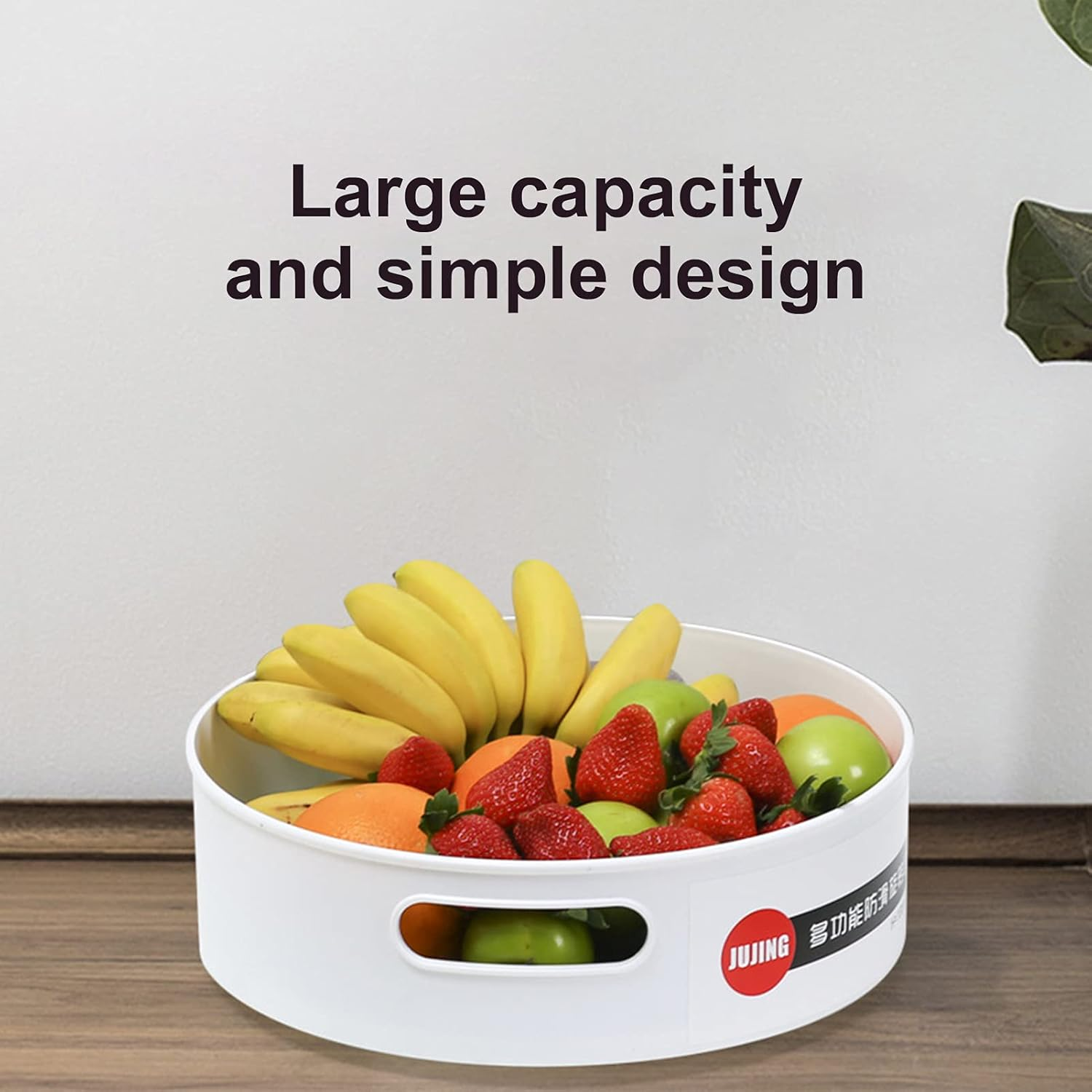 2-2 Home Rotating Storage Box with Open Handle Dining Table Fruit Organizer and Storage Rack (Large) - Image 5