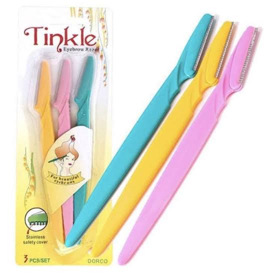 2-8 Tinker Eyebrow and Face Razor Set – Pack of 3 Plastic Razors for Precise and Gentle Hair Removal(Random Color) - Image 3