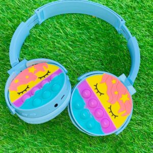 Cute Pop It Wireless Bluetooth Headphones | Foldable Headset With Memory Card Support, Wired & Wireless Modes, Soft Earp