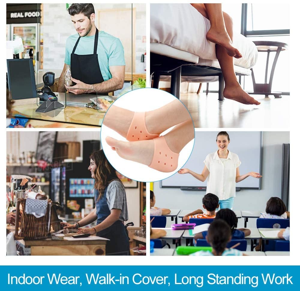 21e6c7959af6da88769e08d42d1dadb1 Silicone Heel Protector Sleeve for Cracked Heels & Pain Relief – Breathable & Cushioned Support - Image 2