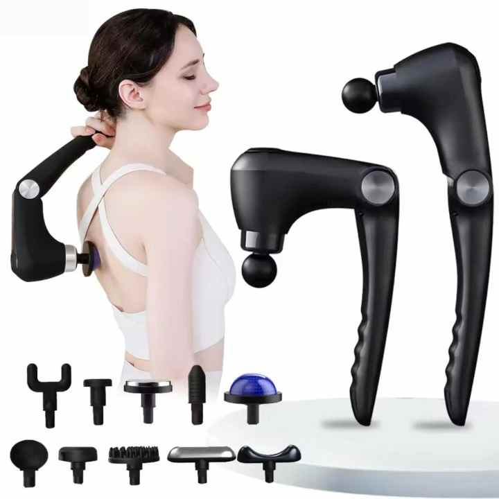 226f7e537d77b02fcf869671a6a7958c Blueidea USB Rechargeable Folding Fascia Gun – 10-in-1 Massager with Heat & Cold Therapy - Image 2