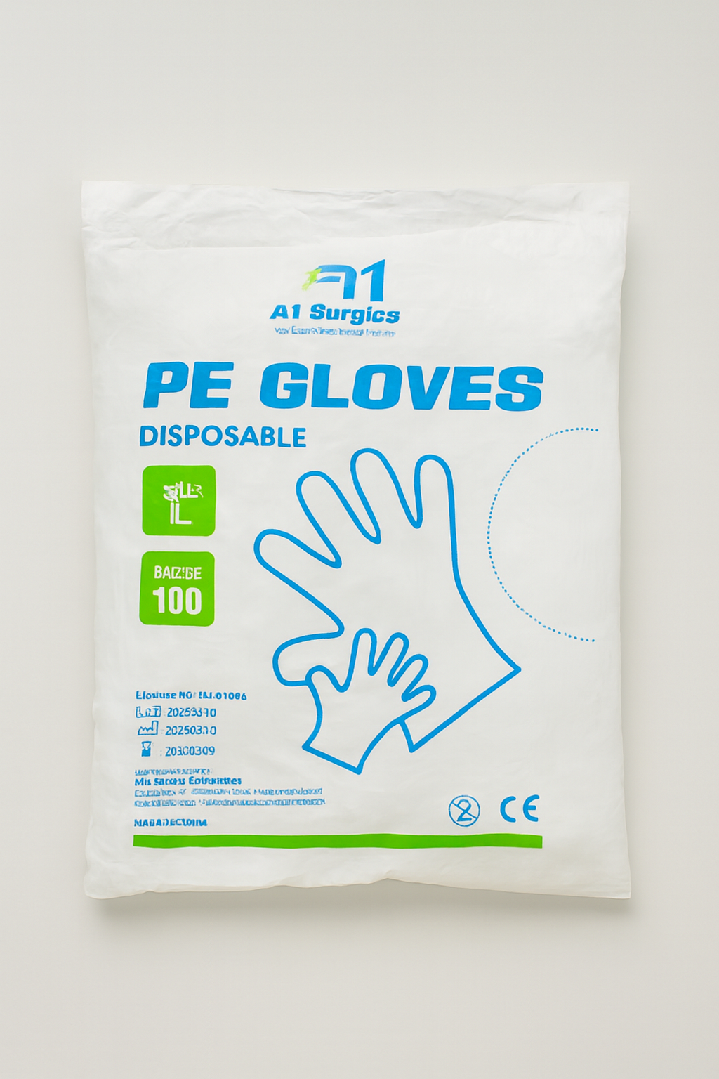 2307d8c92794ad103b53d8208b684a01 A1 Plastic Disposable Gloves Size Standard Large 100 PCs Box