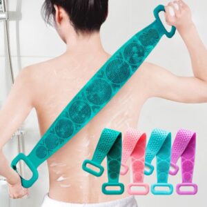 Silicone Back Scrubber Bath Belts – Double-Sided Exfoliating Body Scrubbers for Gentle, Deep Cleansing & Smooth Skin (Ra